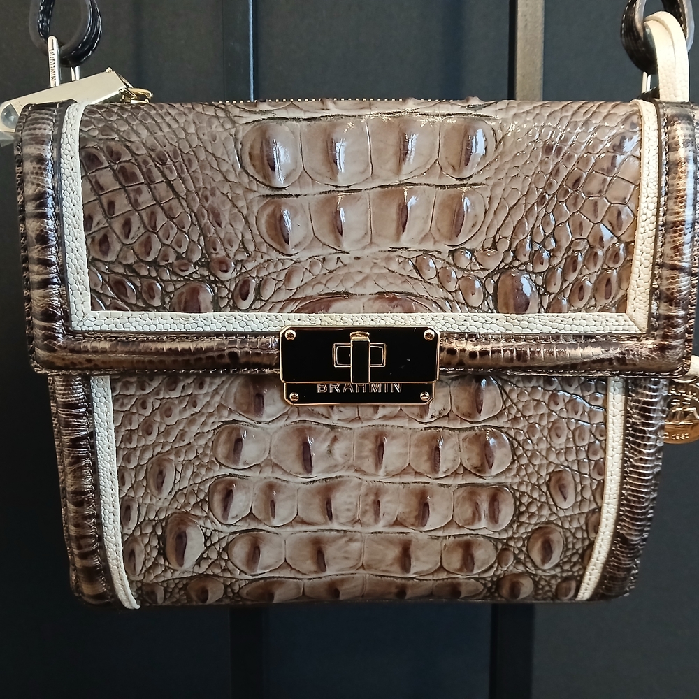 Brahmin Brown Crocodile Embossed Women's Bag